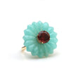 Load image into Gallery viewer, Natural Amazonite and Pink Tourmaline 14K gold ring front view - NFJSD-1560
