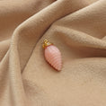 Load image into Gallery viewer, Natural Pink Opal Fancy carving 14K gold charm back view - NFJSD-1331
