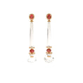 Load image into Gallery viewer, Natural Crystal and Tourmaline 18K gold earrings front view - NFJSD-1962
