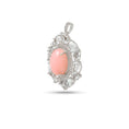 Load image into Gallery viewer, Natural Pink Opal and White Aquamarine 14K gold pendant close-up detail - NFJSD-1916
