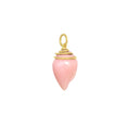 Load image into Gallery viewer, Natural Crystal Carving Shell and Pink Opal Carving Shel 18K gold charm back view - NFJSD-1386
