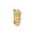 Load image into Gallery viewer, Natural Tourmaline and Emerald 18K gold brooch back view - NFJSD-1787
