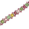 Load image into Gallery viewer, Natural Mix Tourmaline 18K gold bracelet back view - NFJSD-1604
