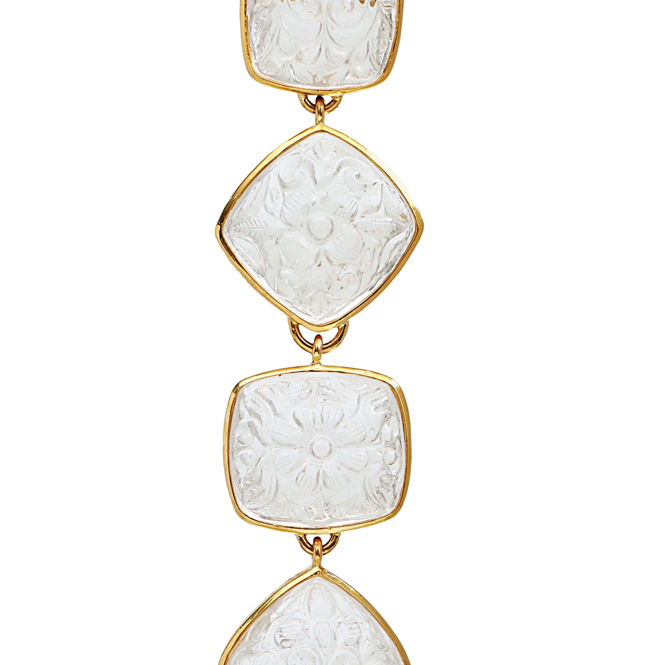 Natural Crystal Carving 18K gold pendant top view - NFJSD-1595