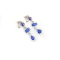 Load image into Gallery viewer, Natural Tanzanite and Emerald 18K gold earrings top view - NFJSD-1801
