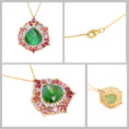 Load image into Gallery viewer, Natural Tourmaline and Tourmaline 18K gold necklace back view - NFJSD-1785
