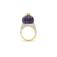 Load image into Gallery viewer, Natural Amethyst and Emerald 14K gold ring front view - NFJSD-1832
