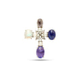 Load image into Gallery viewer, Natural Moonstone and Tanzanite 14K gold pendant front view - NFJSD-1866
