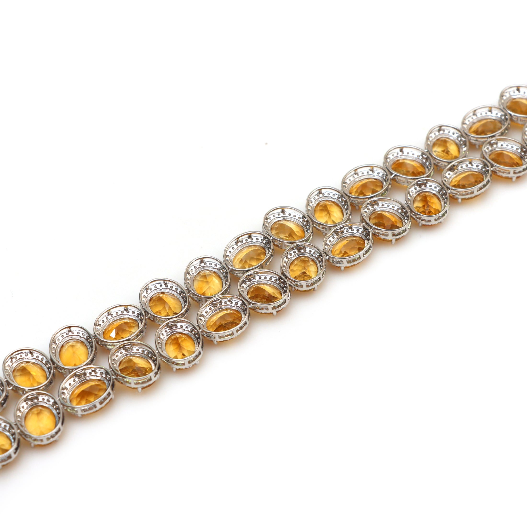 Natural Citrine 18K gold bracelet on-hand view - NFJSD-1583
