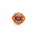 Load image into Gallery viewer, Natural Mexican fire opal and Tourmaline 18K gold ring lifestyle shot - NFJSD-1841
