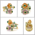 Load image into Gallery viewer, Natural Pink & Green Amethyst and Citrine 14K gold ring side angle - NFJSD-1838
