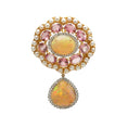 Load image into Gallery viewer, Natural Opal and Tourmaline 18K gold pendant back view - NFJSD-1675
