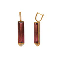 Load image into Gallery viewer, Natural Pink Tourmaline 18K gold earrings top view - NFJSD-1619
