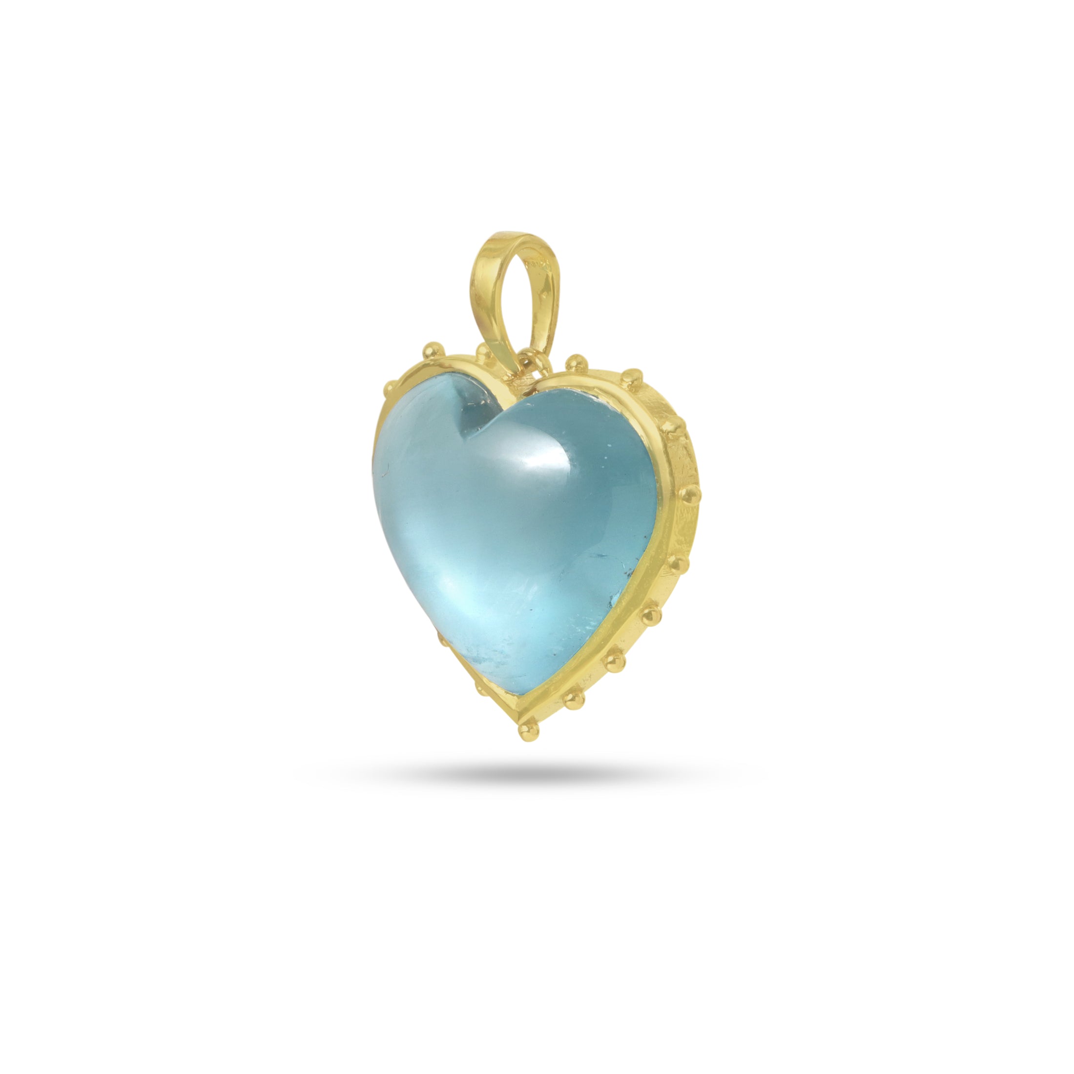 Natural Aqua 18K gold pendant close-up detail - NFJSD-1906