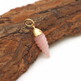 Load image into Gallery viewer, Natural Pink Opal Carving Spiral Shall 14K gold charm side angle - NFJSD-1339
