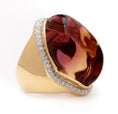 Load image into Gallery viewer, Natural Ametrine Organic Tumble 14K gold ring side angle - NFJSD-1157
