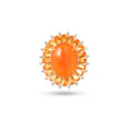 Load image into Gallery viewer, Natural Spessartite and Carnelian 18K gold pendant back view - NFJSD-1942
