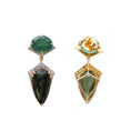 Load image into Gallery viewer, Natural Tourmaline Mix 18K gold earrings close-up detail - NFJSD-1668

