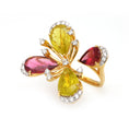 Load image into Gallery viewer, Natural Tourmaline 18K gold ring side angle - NFJSD-1537

