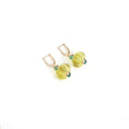 Load image into Gallery viewer, Natural Lemon Quartz and Emerald 14K gold earrings front view - NFJSD-2043
