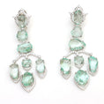 Load image into Gallery viewer, Natural Emerald 18K gold earrings front view - NFJSD-1613
