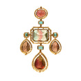 Load image into Gallery viewer, Natural Mix Tourmaline 18K gold pendant top view - NFJSD-1611

