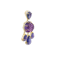 Load image into Gallery viewer, Natural Amethyst and Tanzanite 18K gold pendant on-hand view - NFJSD-1828
