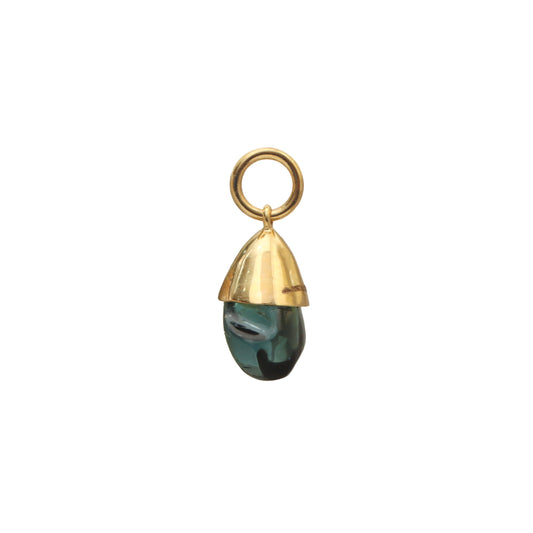 Natural Tourmaline 18K gold pendant side angle - NFJSD-1484