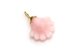 Load image into Gallery viewer, Natural Pink Opal Carving Leaf 14K gold charm front view - NFJSD-1333
