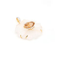 Load image into Gallery viewer, Natural Crystal Carving and Tourmaline 18K gold pendant close-up detail - NFJSD-1711
