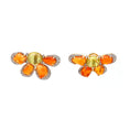 Load image into Gallery viewer, Natural Opal and Tourmaline 18K gold earrings front view - NFJSD-1704
