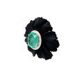 Load image into Gallery viewer, Natural Black Onyx and Emerald 18K gold pendant top view - NFJSD-1852
