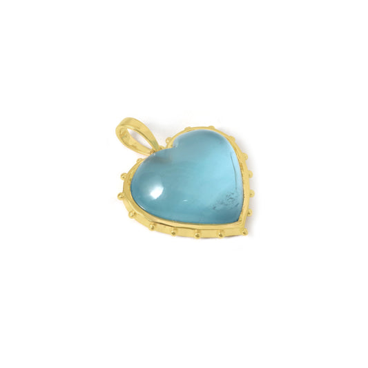 Natural Aqua 18K gold pendant side angle - NFJSD-1906