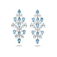 Load image into Gallery viewer, Natural White Aquamarine and Blue Aquamarine 18K gold earrings back view - NFJSD-1939
