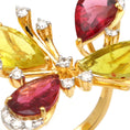 Load image into Gallery viewer, Natural Tourmaline 18K gold ring back view - NFJSD-1537
