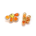 Load image into Gallery viewer, Natural Opal and Tourmaline 18K gold earrings top view - NFJSD-1704
