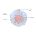 Load image into Gallery viewer, Natural Blue Chalcedony and Tourmaline 14K gold pendant top view - NFJSD-1816
