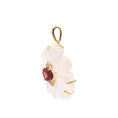 Load image into Gallery viewer, Natural Crystal Carving and Tourmaline 18K gold pendant top view - NFJSD-1713

