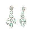 Load image into Gallery viewer, Natural Emerald 18K gold earrings close-up detail - NFJSD-1613
