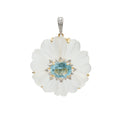 Load image into Gallery viewer, Natural Crystal Carving and Aqua 18K gold pendant front view - NFJSD-1712

