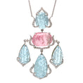 Load image into Gallery viewer, Natural Aqua and Tourmaline 18K gold necklace close-up detail - NFJSD-1679
