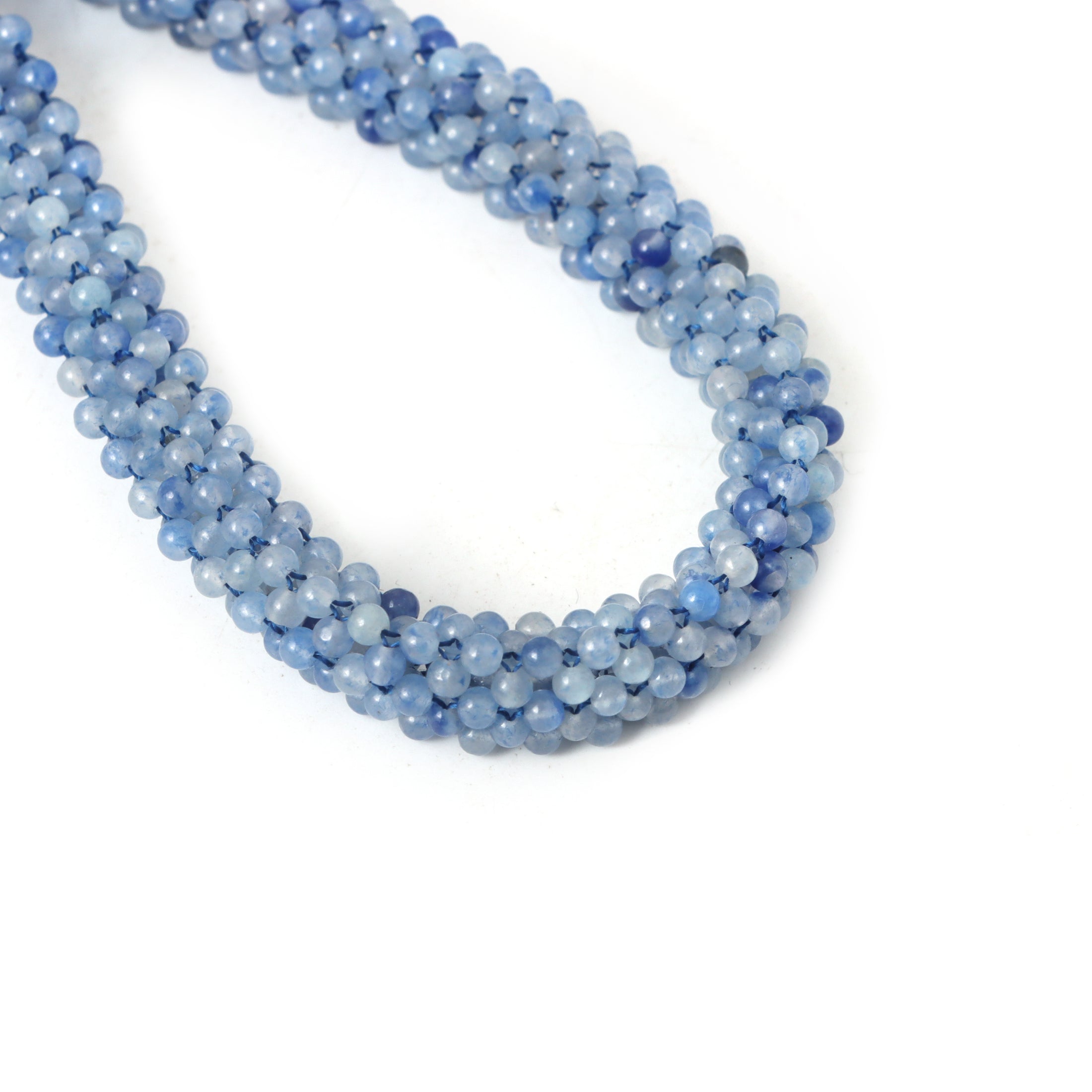 Natural Blue Quartz 18K gold necklace back view - NFJSD-1865
