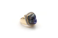Load image into Gallery viewer, Natural Tanzanite Organic Tumble 14K gold ring front view - NFJSD-1161

