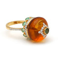 Load image into Gallery viewer, Natural Citrine and Emerald 18K gold ring close-up detail - NFJSD-1592
