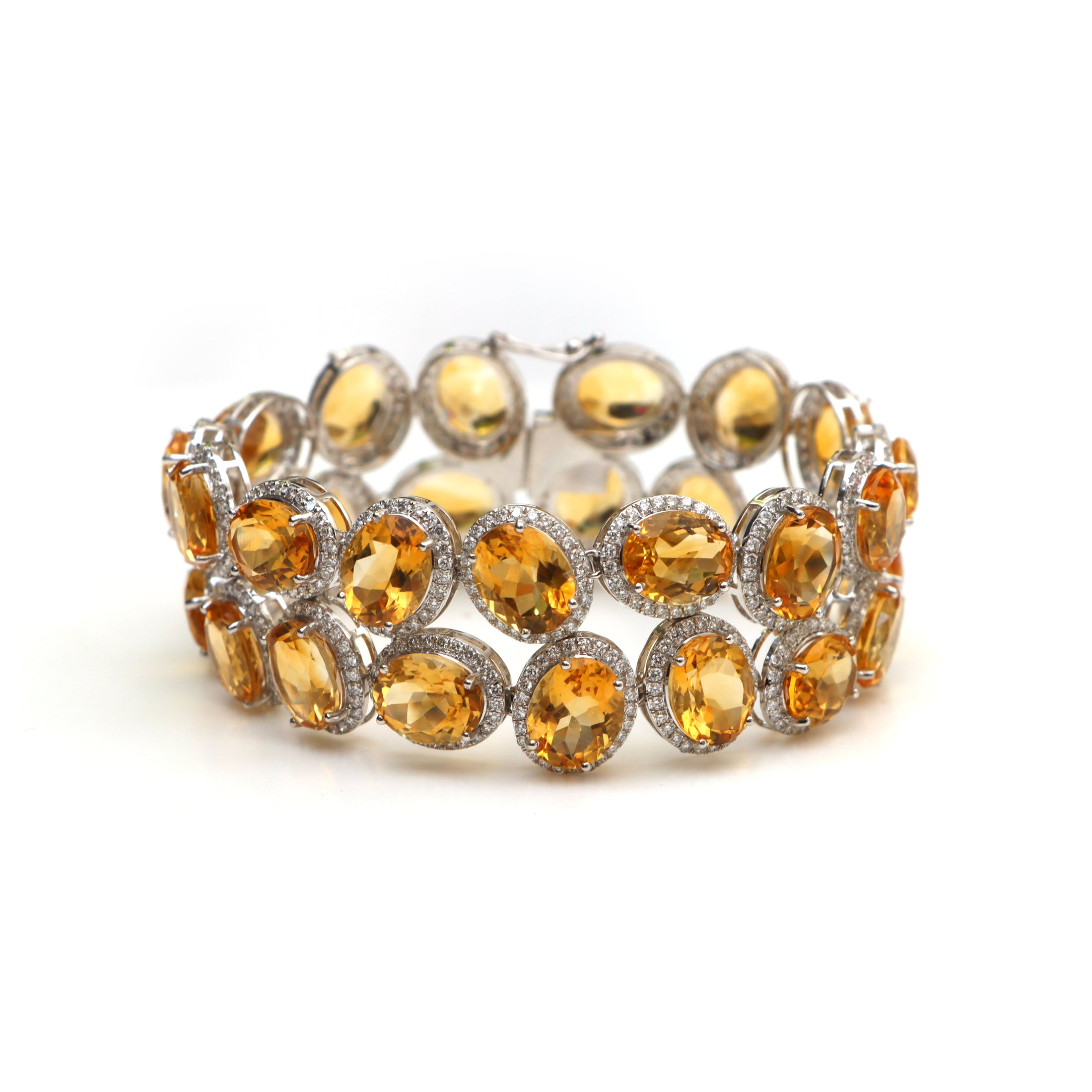 Natural Citrine 18K gold bracelet front view - NFJSD-1583