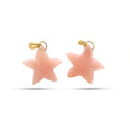 Load image into Gallery viewer, Natural Pink Opal Carving Star 14K gold charm side angle - NFJSD-1336
