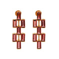 Load image into Gallery viewer, Natural Pink Tourmaline 18K gold earrings front view - NFJSD-1631
