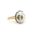 Load image into Gallery viewer, Natural Crystal Carving and Aquamarine 14K gold ring front view - NFJSD-1586
