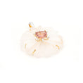 Load image into Gallery viewer, Natural Crystal Carving and Tourmaline 18K gold pendant close-up detail - NFJSD-1725
