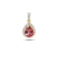 Load image into Gallery viewer, Natural Pink Tourmaline 18K gold pendant front view - NFJSD-1917
